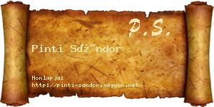 Pinti Sándor névjegykártya